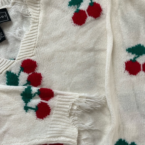 Polly & Esther Cherry Fringe Sweater - Cream - Picture 5 of 5